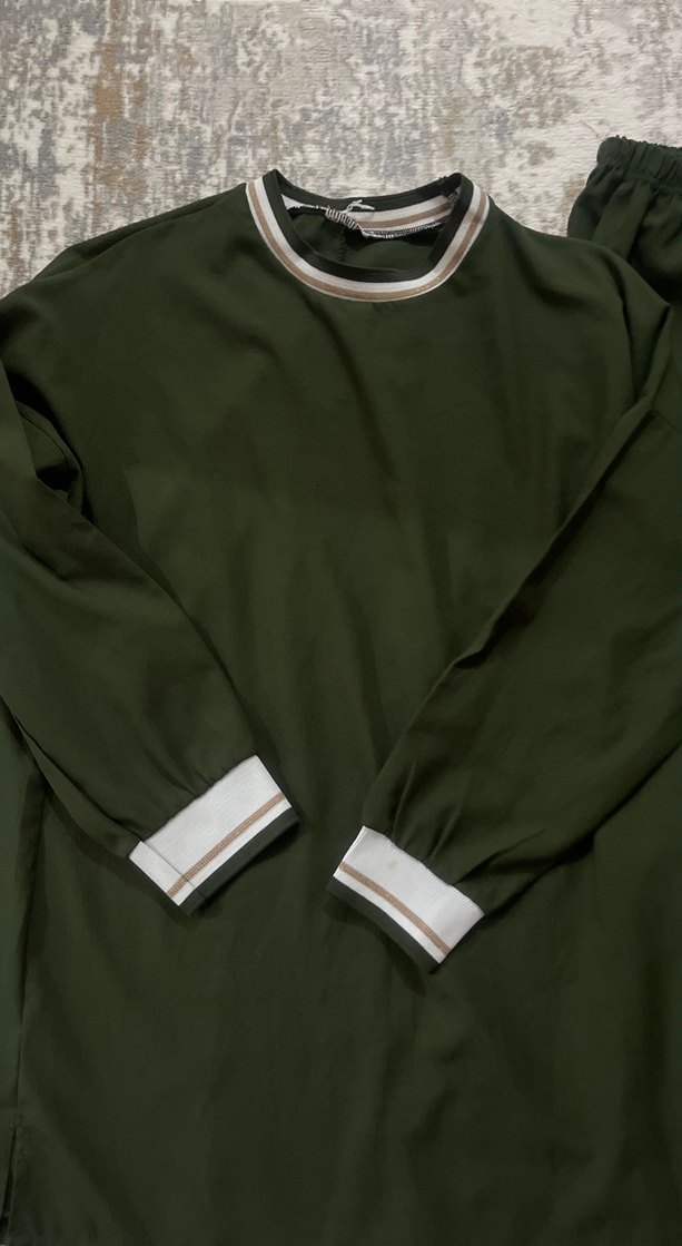 Kadın Haki Uzun Kollu Rahat Eşofman Takımı - Görsel 2