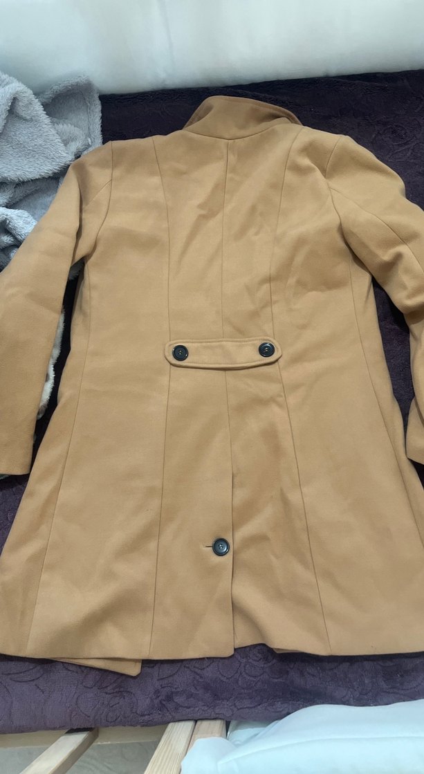 Düğmeli Süet Kadın Uzun Kaban - Görsel 4