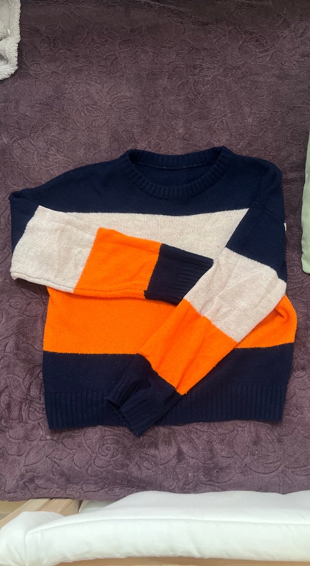 Renkli Triko Kadın Kazak - Görsel 2