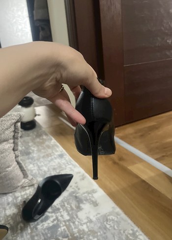 Siyah Stiletto Topuklu Ayakkabı - Görsel 5