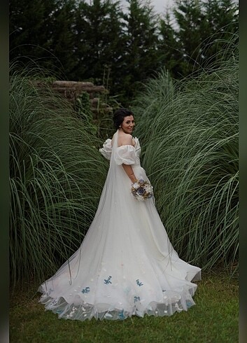 Oleg Cassini Balon kol helen gelinlik