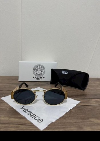 Versace Kadın Klasik Gri Camlı Altın Gözlük - Görsel 2