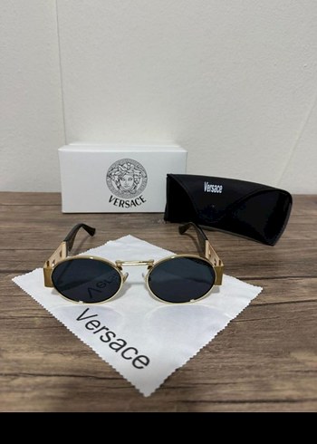 Versace Kadın Klasik Gri Camlı Altın Gözlük - Görsel 3