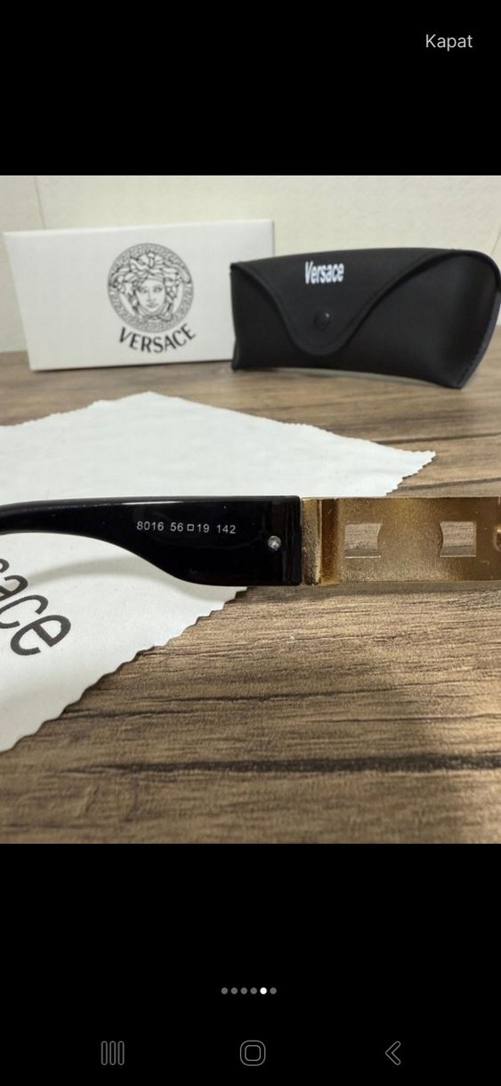 Versace Kadın Klasik Gri Camlı Altın Gözlük - Görsel 4