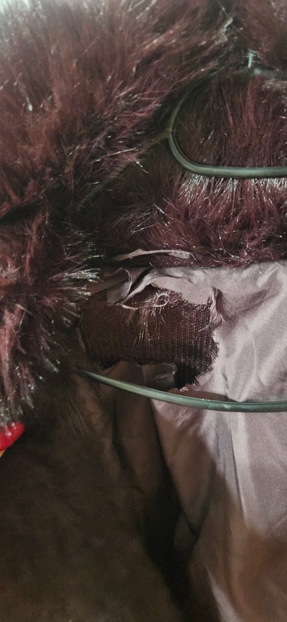 Bordo Peluş Detaylı Kadın Kaban - Görsel 3