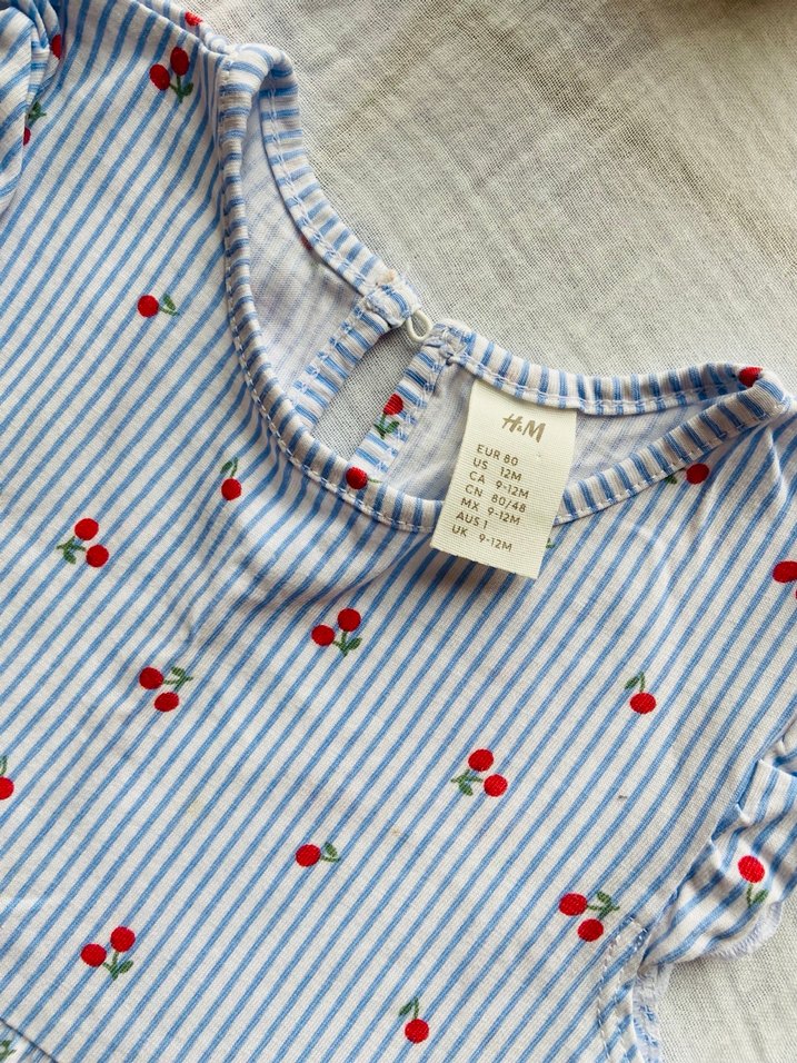 Kız Çocuk Mavi Nakışlı Fırfırlı Elbise - Görsel 3