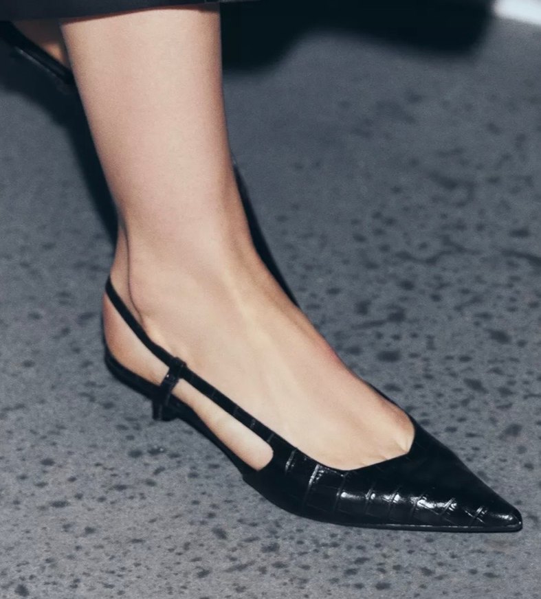 Zara Arkası Açık Kabartmalı Ayakkabı - Görsel 2