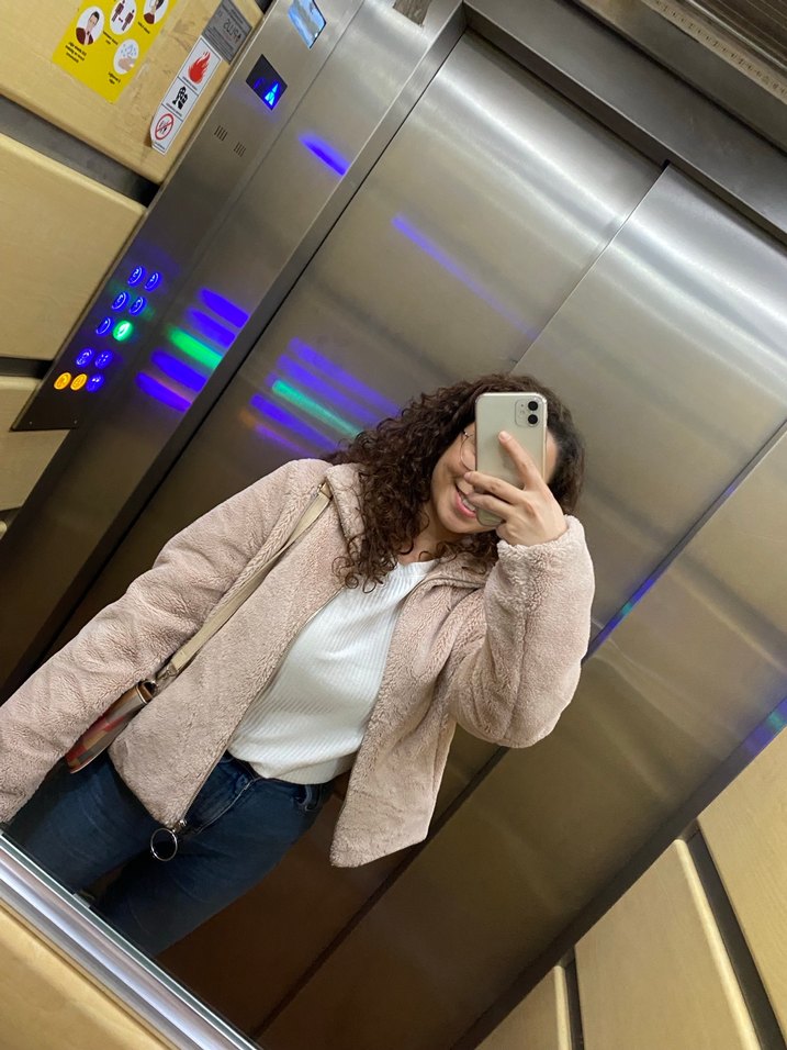 Pudra pembe peluş ceket - Görsel 4