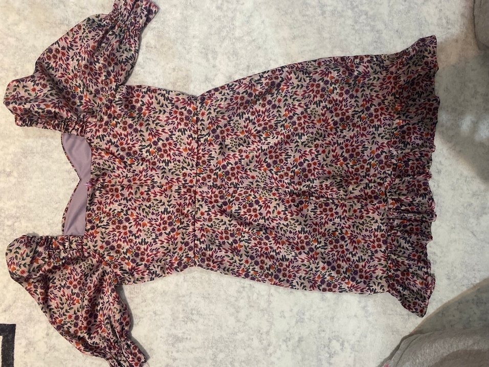 Mor-Pembe Saten Elbise - Görsel 3