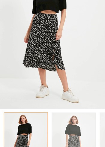 Midi Etek, Fırfırlı yırtmaç - Görsel 4