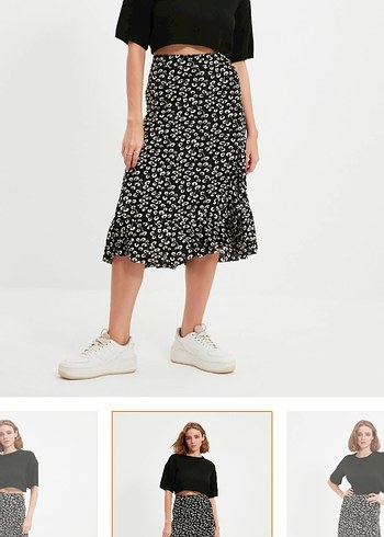 Midi Etek, Fırfırlı yırtmaç - Görsel 2