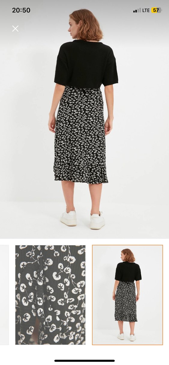 Midi Etek, Fırfırlı yırtmaç - Görsel 3