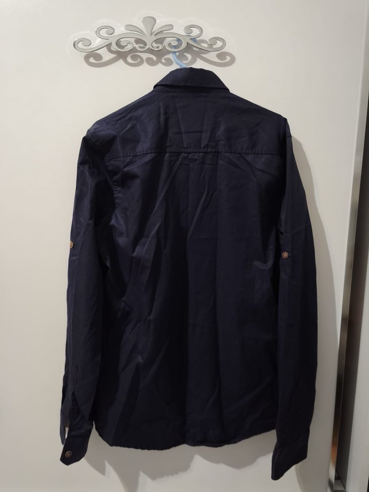 Erkek Lacivert Denim Gömlek - Görsel 2