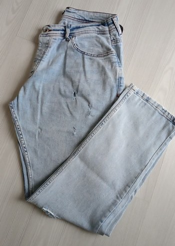 Gri Erkek Bol Kesim Denim Pantolon - Görsel 2