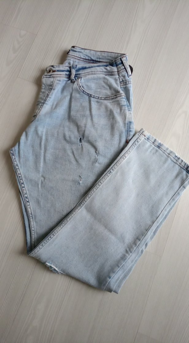 Gri Erkek Bol Kesim Denim Pantolon - Görsel 2