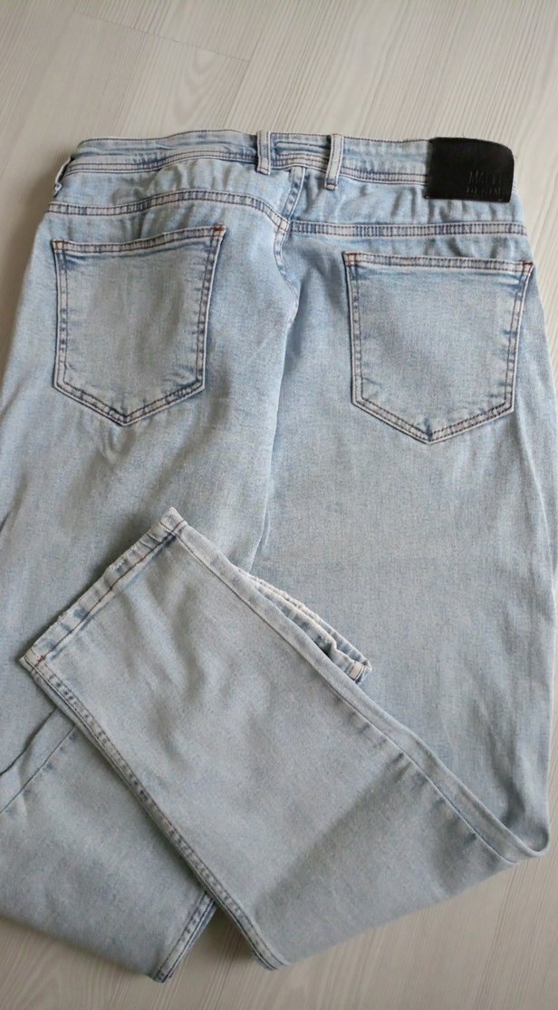 Gri Erkek Bol Kesim Denim Pantolon - Görsel 3