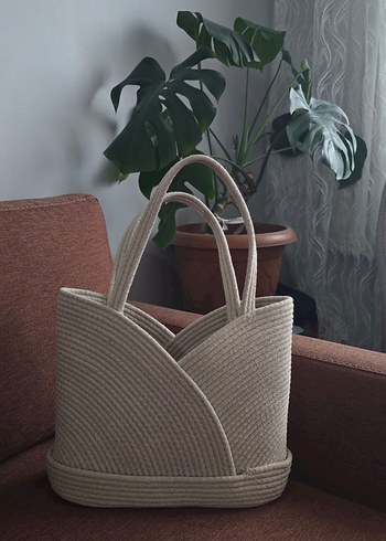 Bej Minimalist Kadın Plaj Çantası