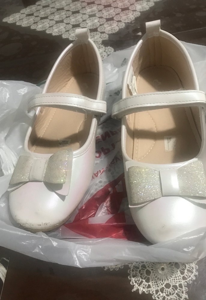 Kız Çocuk Beyaz Fiyonklu Babet - Görsel 5