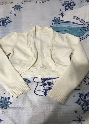 Kız Çocuk Beyaz Triko Bolero - Görsel 2