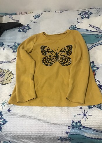 Kız Çocuk Sarı Uzun Kollu Tişört - Görsel 2