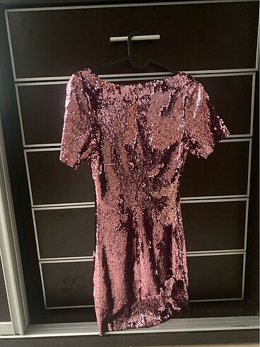 xs Beden Zara Payet Pembe Mini Abiye