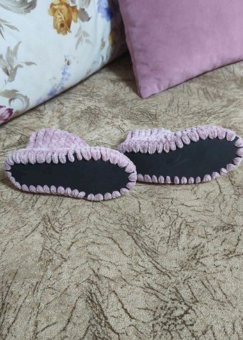 Kızlar için Örgü Mor Sıcak Panduf - Görsel 3