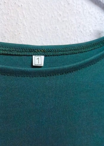 Uzun Kollu Salaş Yeşil Namaz Elbisesi - Görsel 2