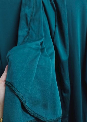 Uzun Kollu Salaş Yeşil Namaz Elbisesi - Görsel 5