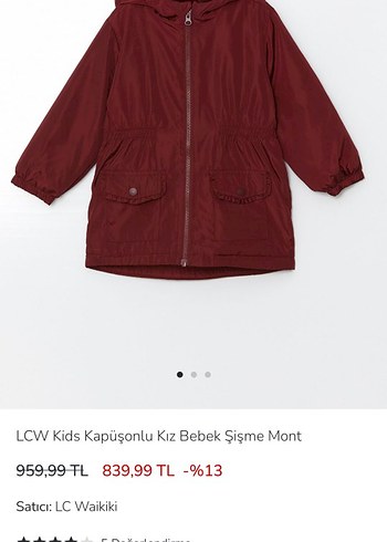 Kız Çocuk Bordo Kürklü Kapüşonlu Mont - Görsel 7