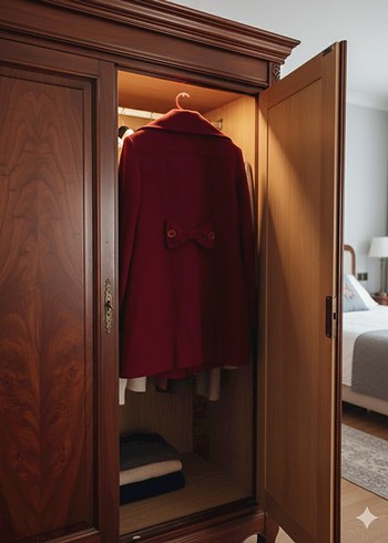 Kırmızı Çift Düğmeli Kaban - Görsel 2