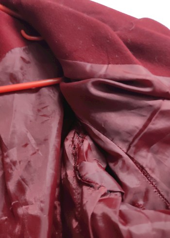 Kırmızı Çift Düğmeli Kaban - Görsel 4