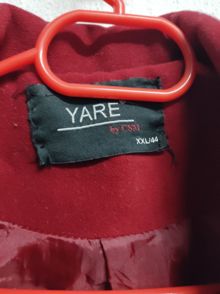 Kırmızı Çift Düğmeli Kaban - Görsel 5