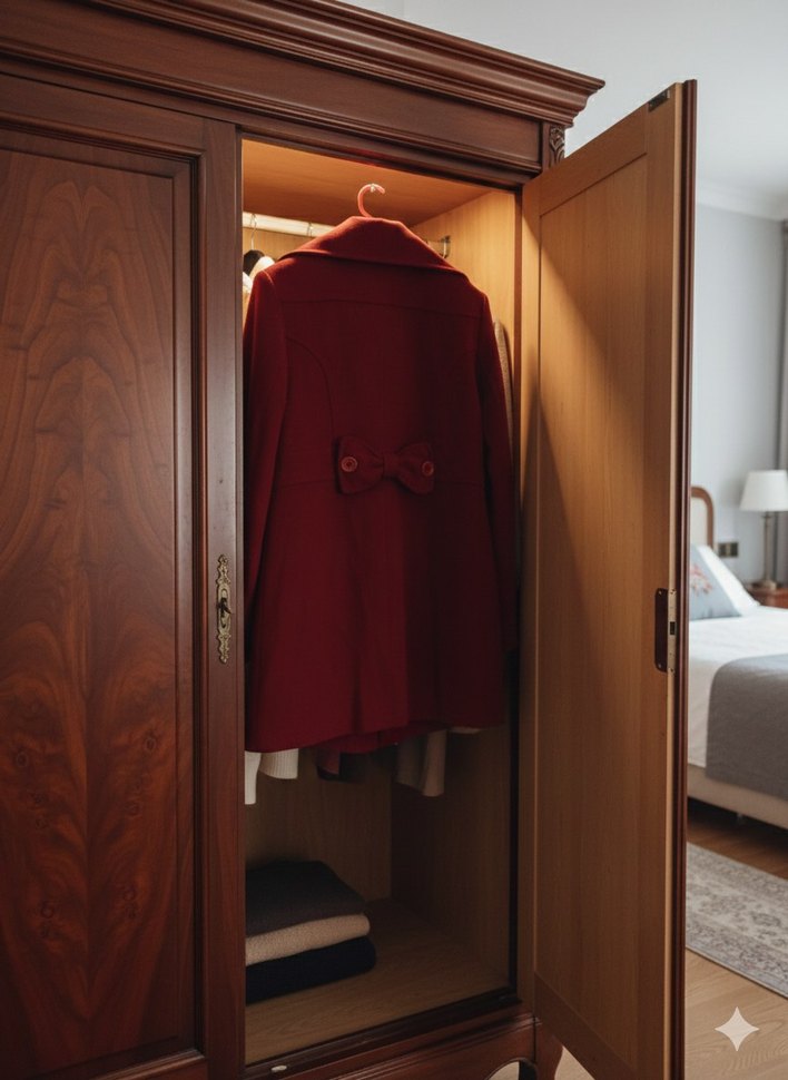 Kırmızı Çift Düğmeli Kaban - Görsel 2