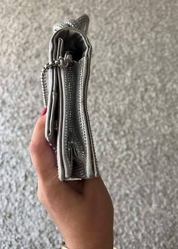  Beden gri Renk Zara Taşlı Kadın Çanta