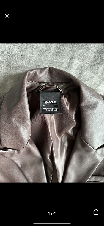 Pull and bear kahverengi ceket deri