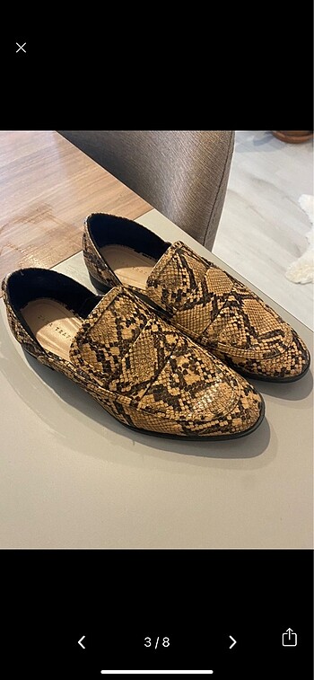 Zara women Oxford loafer yılan desen