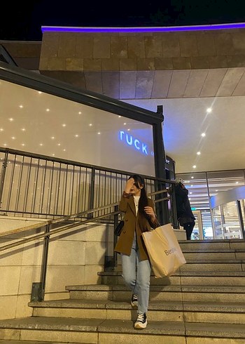 Düğmeli Kahverengi Süet Kadın Blazer Ceket - Görsel 2