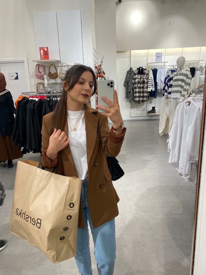 Düğmeli Kahverengi Süet Kadın Blazer Ceket - Görsel 3