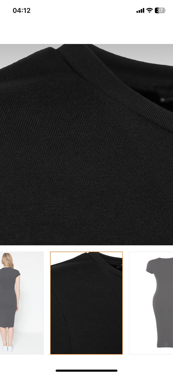 Siyah Yüksek Yakalı Midi Elbise - Görsel 3