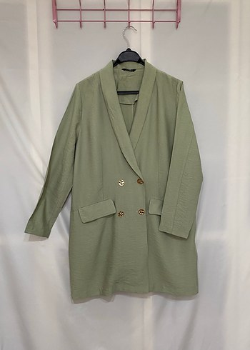 42 Beden Düğmeli Pastel Renkli Kadın Blazer Ceket