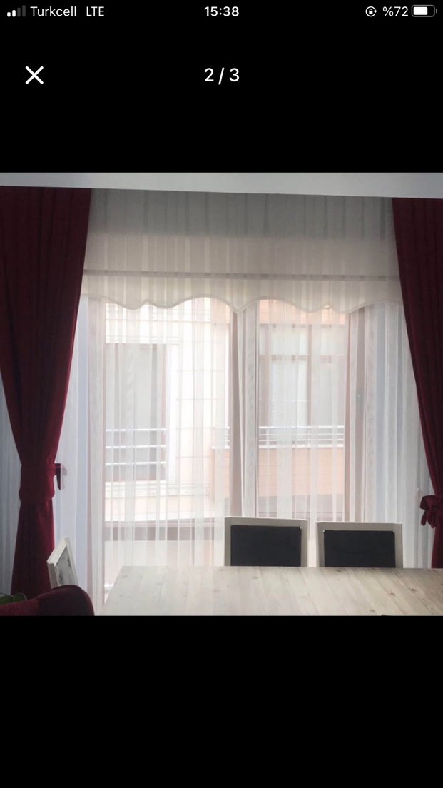 Bordo Modern Düz Perde - Görsel 2