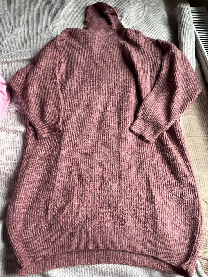 Bordo Boğazlı Örgü Kadın Kazak - Görsel 2