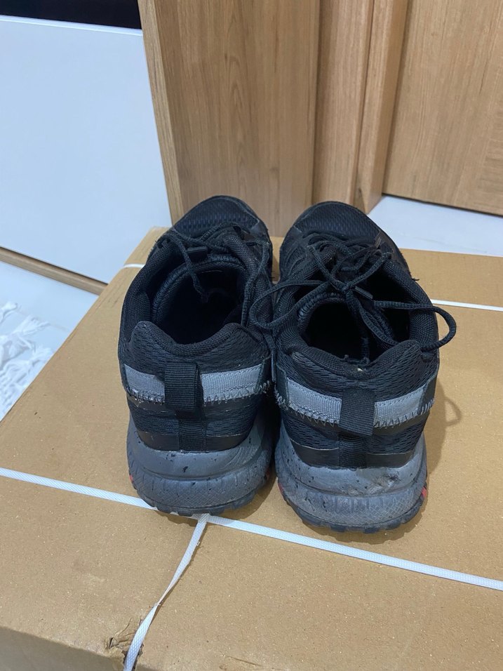 Siyah Gri Erkek Spor Ayakkabı Velcro - Görsel 2