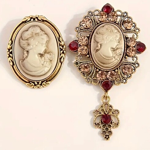Altın Kaplama Vintage Cameo Broş