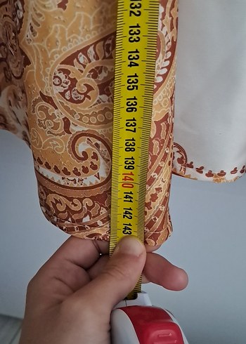 m Beden Uzun Desenli Bohem Kadın Elbise