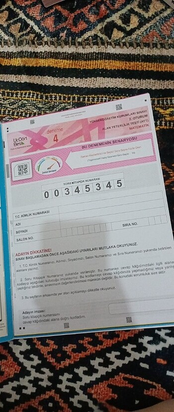  Üçdörtbeş yayınları ayt matematik deneme 