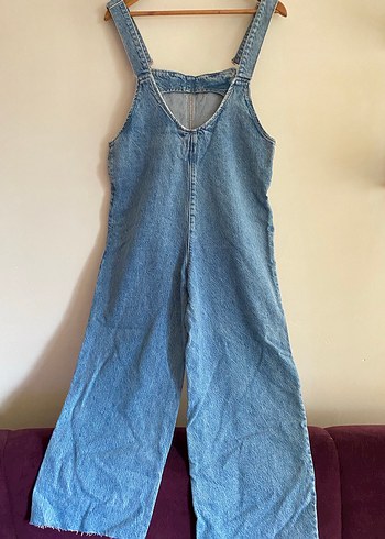 Mavi Denim Midi Kısa Salopet - Görsel 4