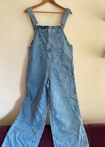 Mavi Denim Midi Kısa Salopet - Görsel 3
