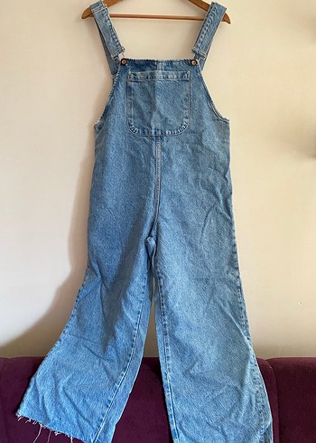 Mavi Denim Midi Kısa Salopet - Görsel 2