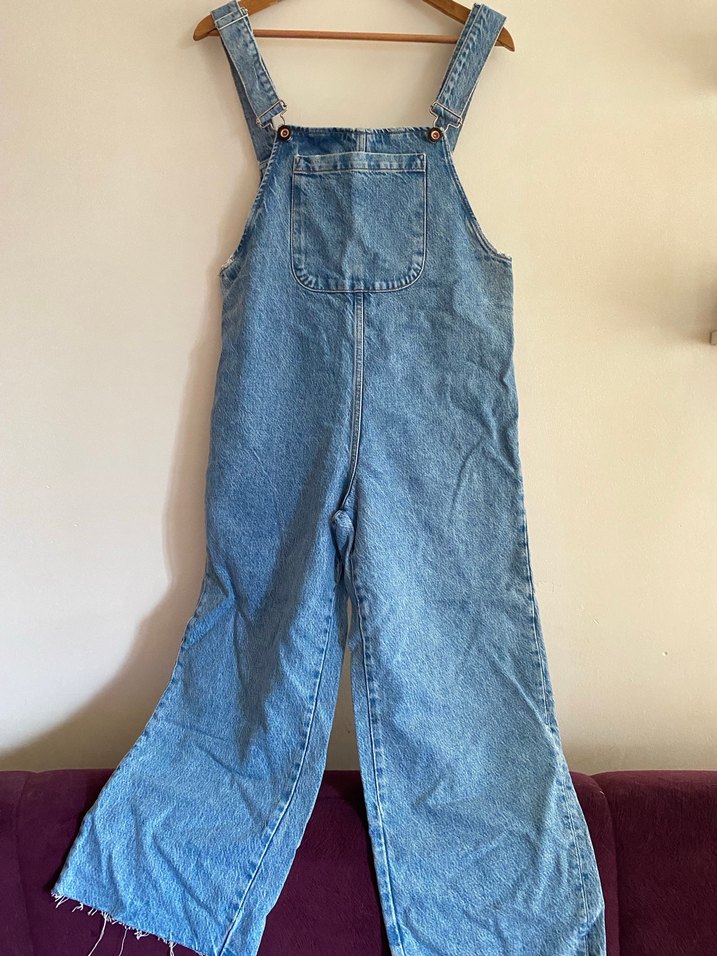 Mavi Denim Midi Kısa Salopet - Görsel 2